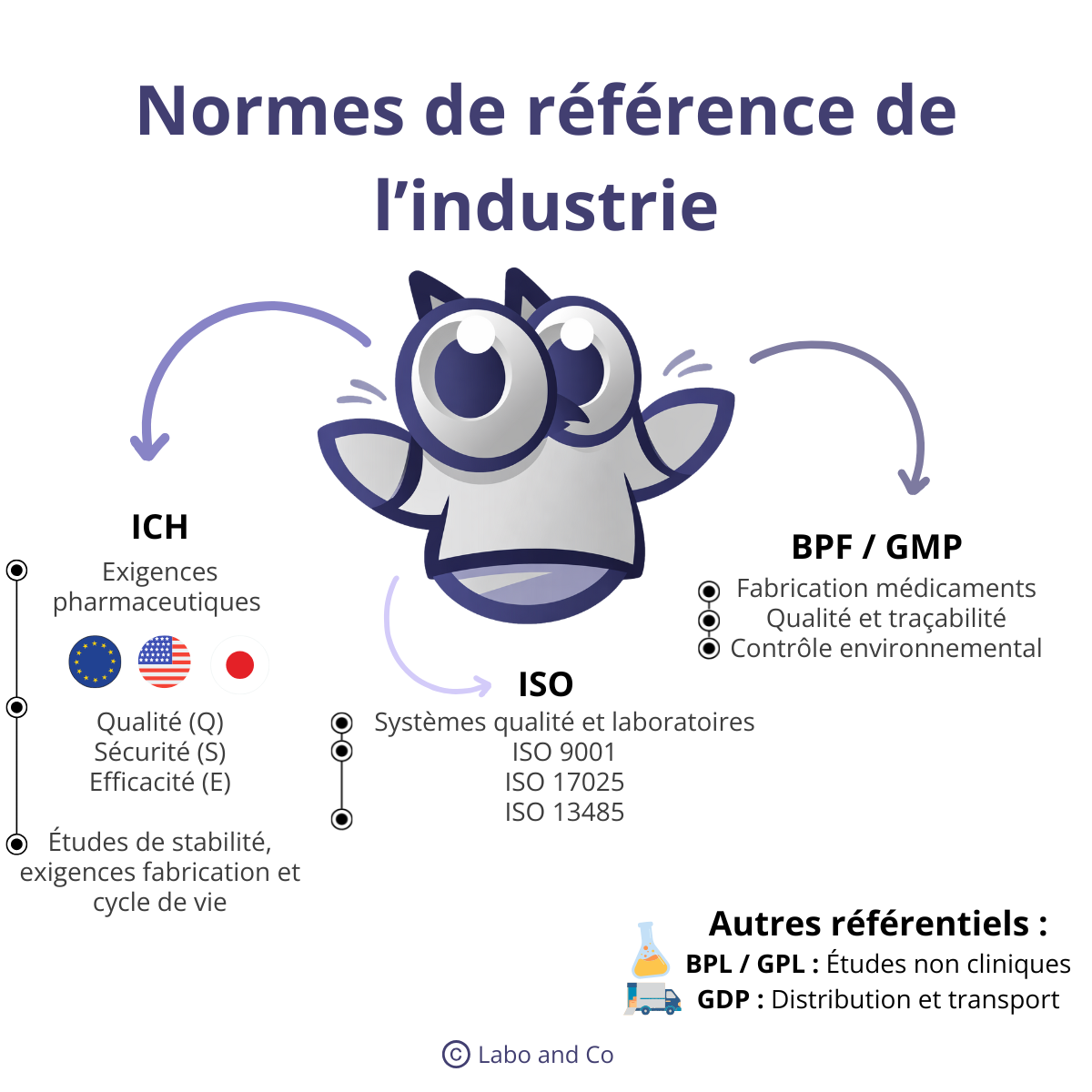 normes-references-industrie-laboratoire normes de références de l'industrie : ISO, ICH, GMP, BPF